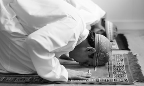 Muslim praying in Sujud posture